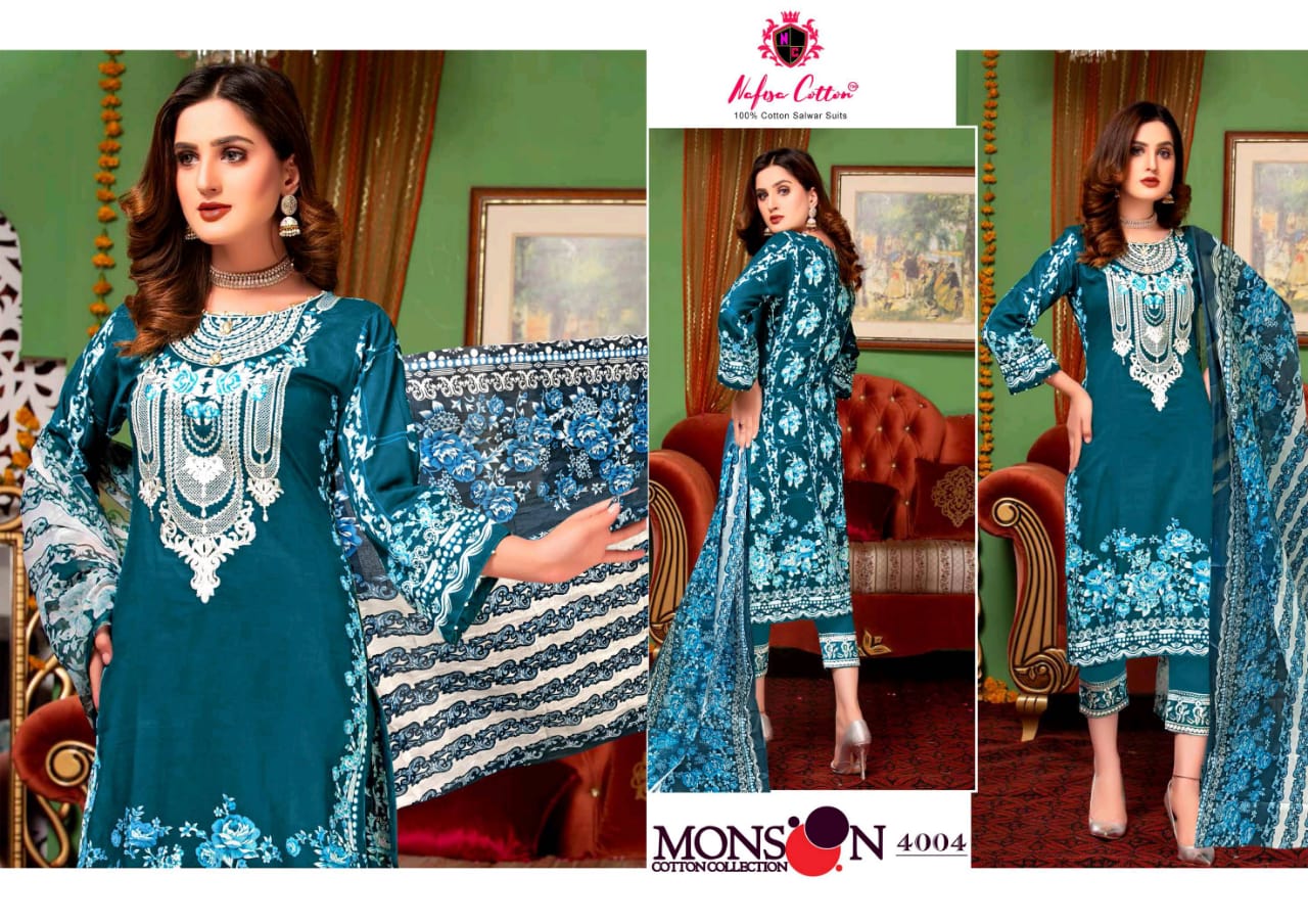 Nafisa Cotton Monsoon Cotton Collection Vol-4 Cotton Pakistani Suits Wholesaler