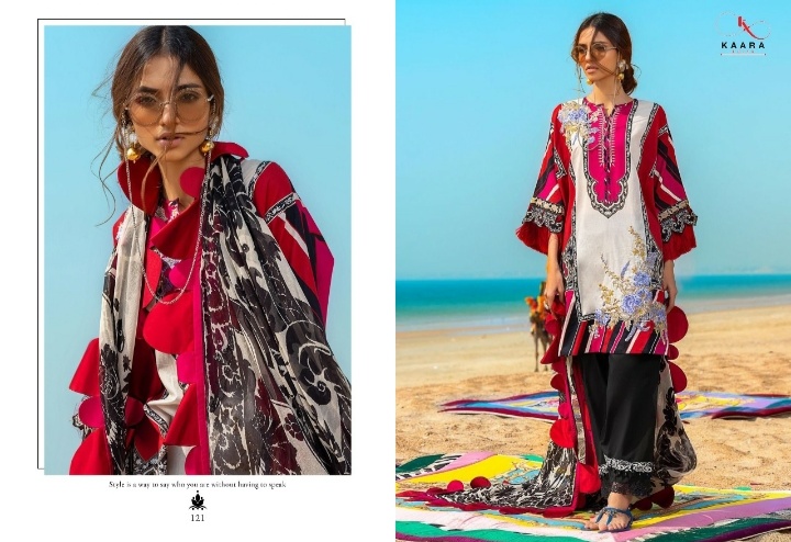 Kaara Suits Muzlin Pure Cotton Prints Dress Materials Pakistani Collection Wholesale Dealer At Surat