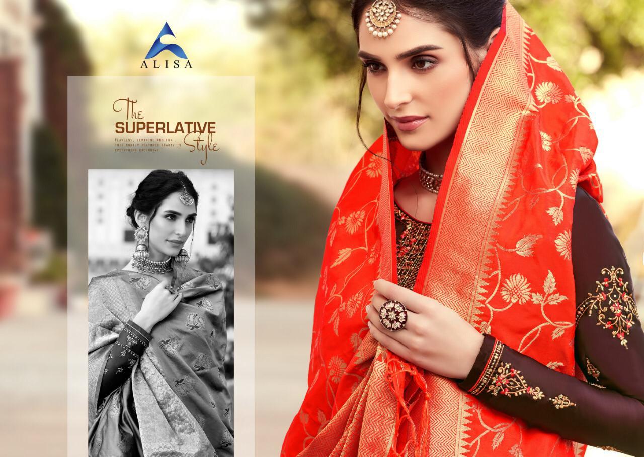 Alisa Amira Vol-13 Satin Georgette Work Wholesale Suits Collection From Surat