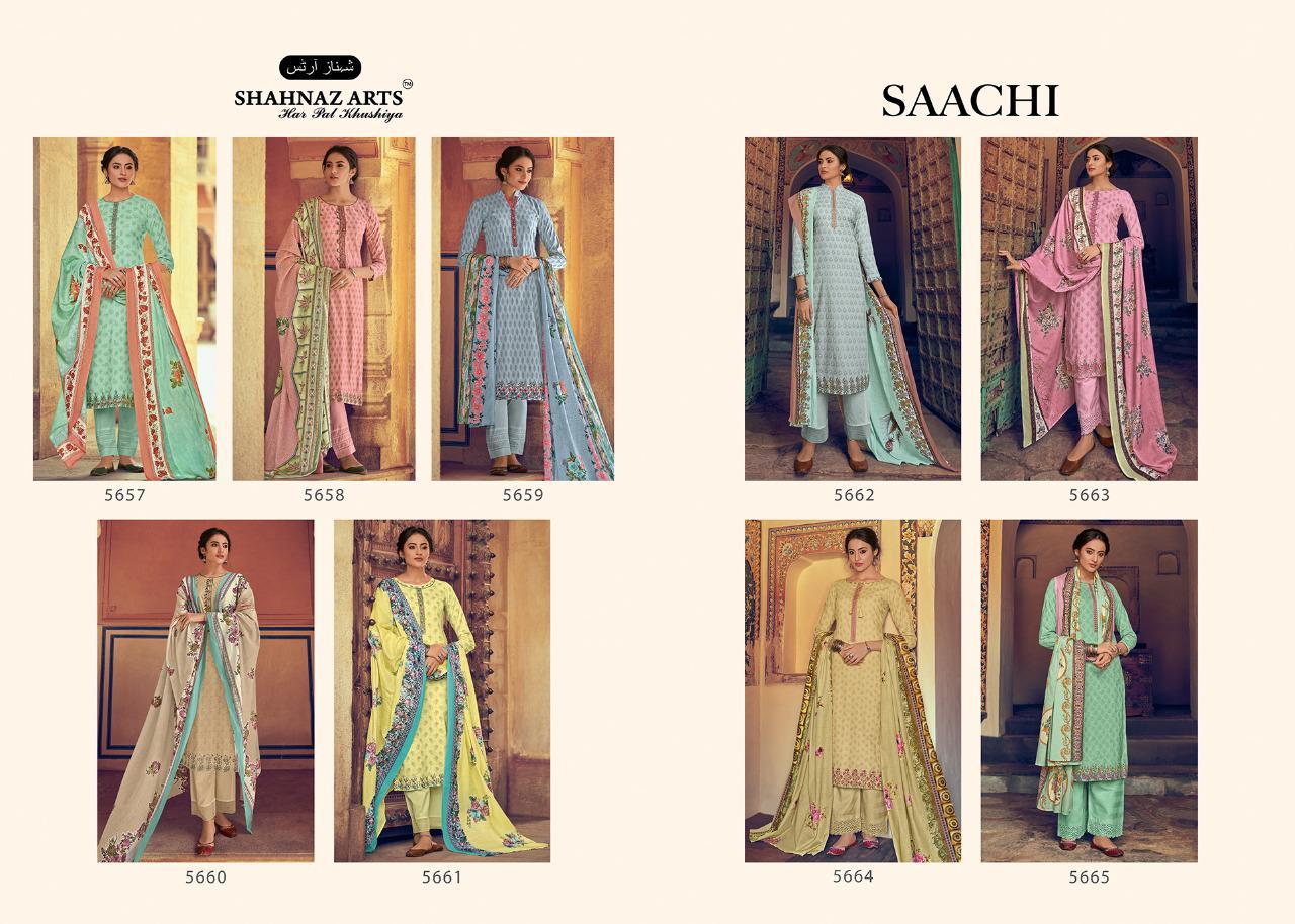 Shahnaz Arts Sachi Catalog Pure Cotton Embroidery Work Suits Wholesale Rate