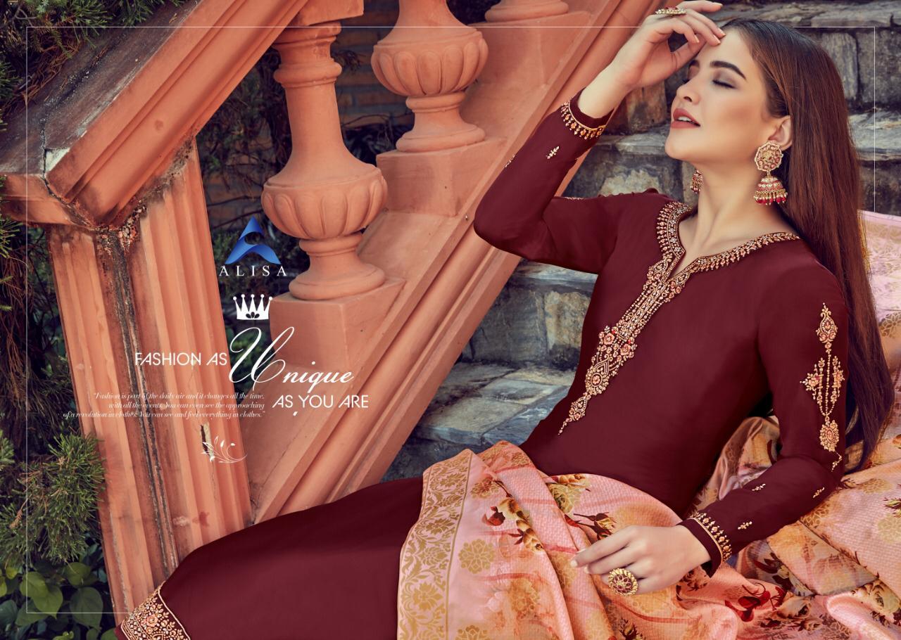 Alisa Launch Suhan Vol-3 Fancy Georgette Heavy Work Suits Collection Wholesale Rates At Surat