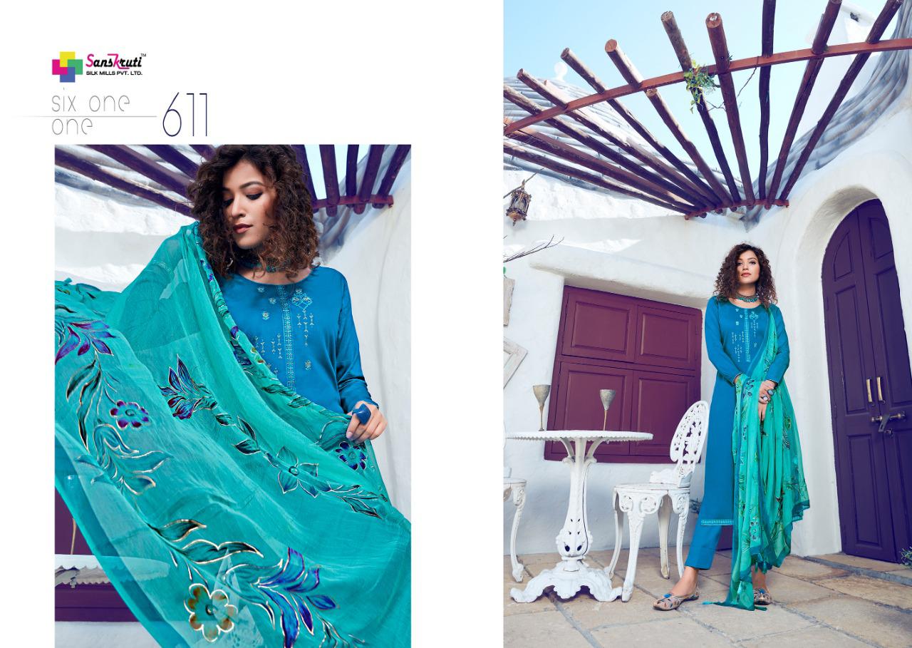 Sanskruti Silks Classic Curves Fancy Silk Designer Suits Collection Wholesale Surat