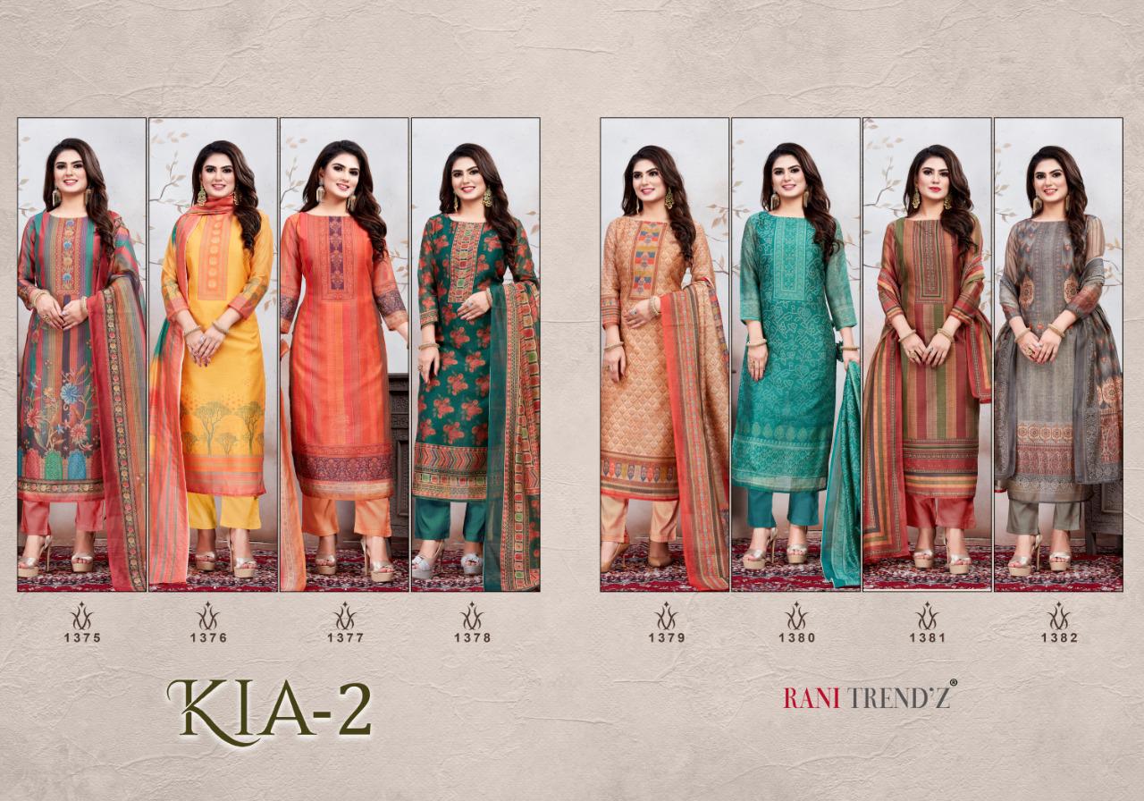 Rani Trendz Kia Vol-2 Exclusive Silk Work Dress Materials Wholesale Collection At Surat