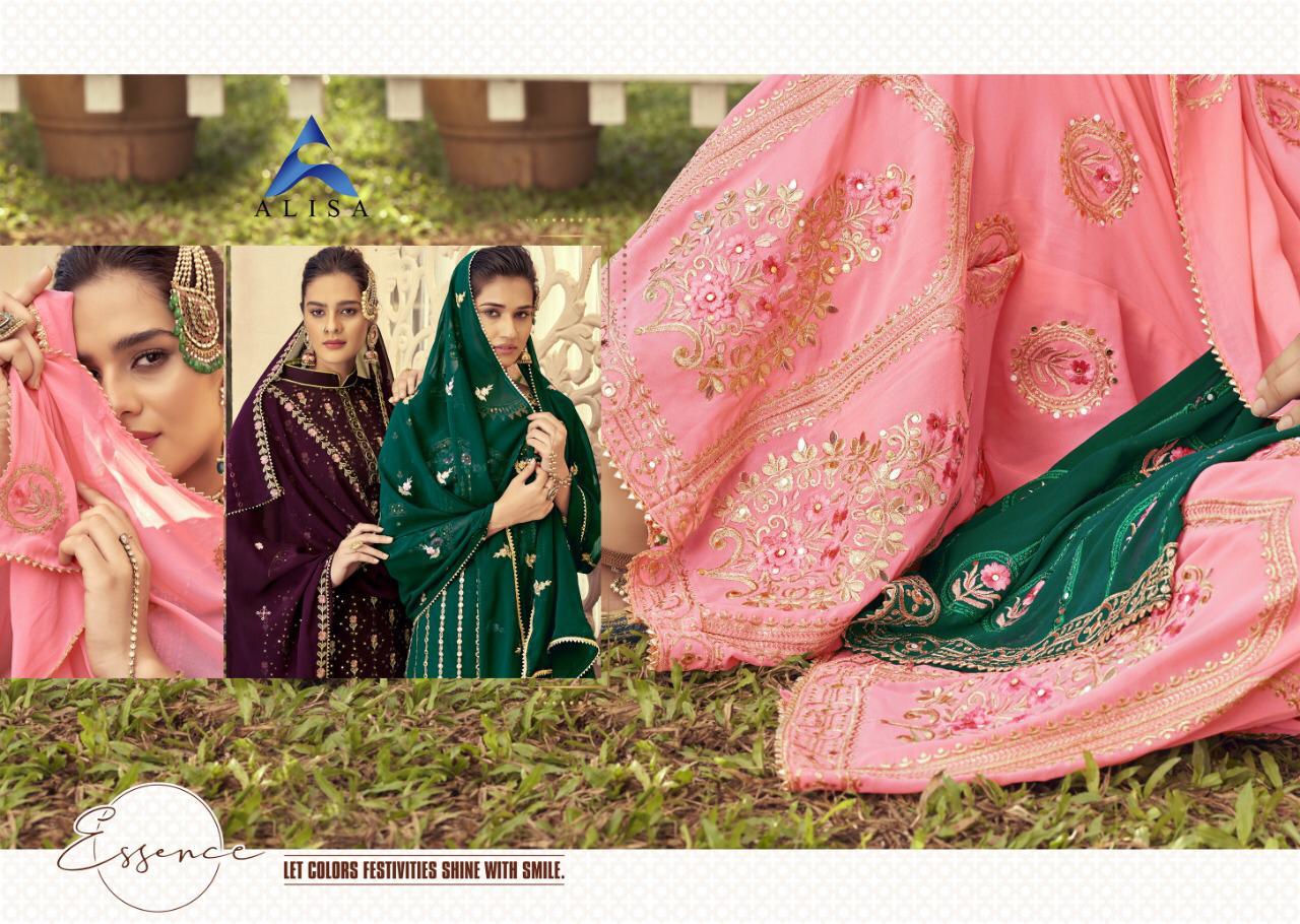 Alisa Launch Glazo Catalogue Fancy Designer Sharara Suits Collection Wholesale Rates At Surat