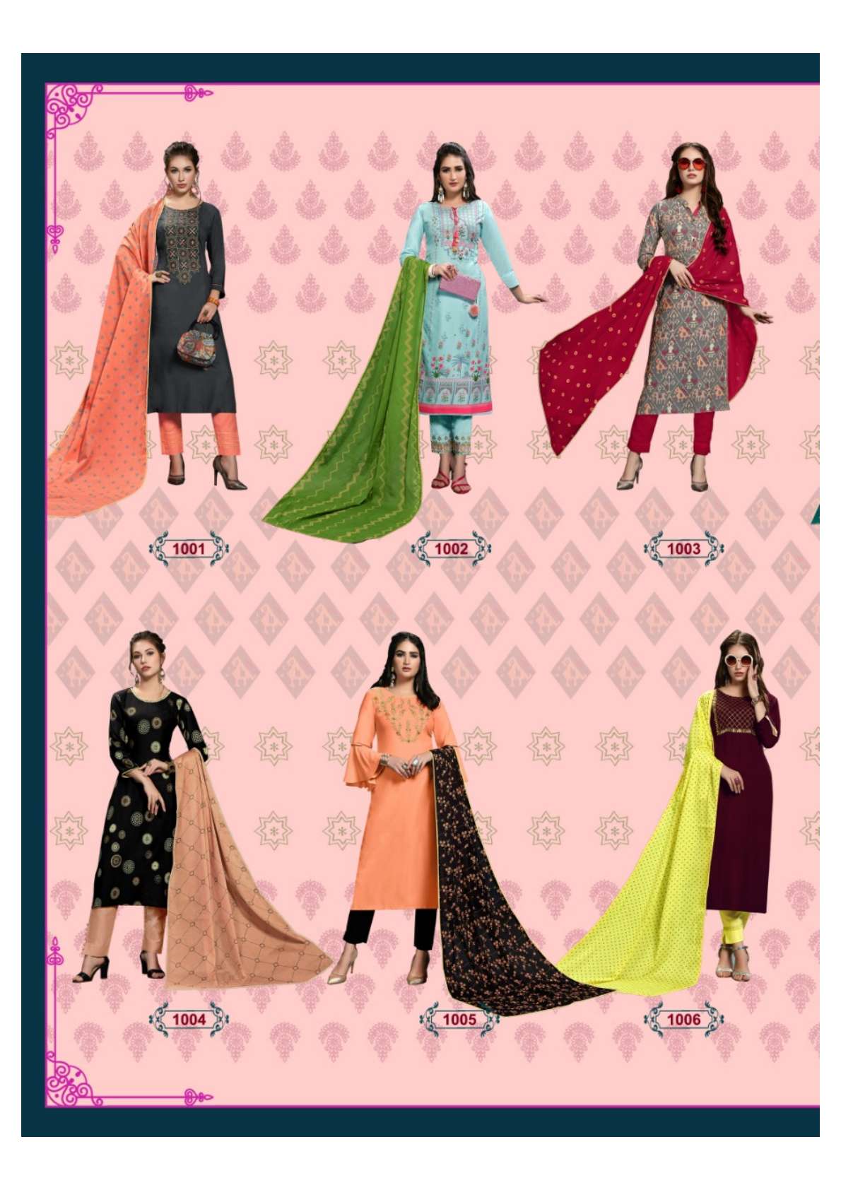 Diya Trendz Odhani Vol 1 Rayon Prints Readymade Salwar Kameez Collection Wholesale Rate