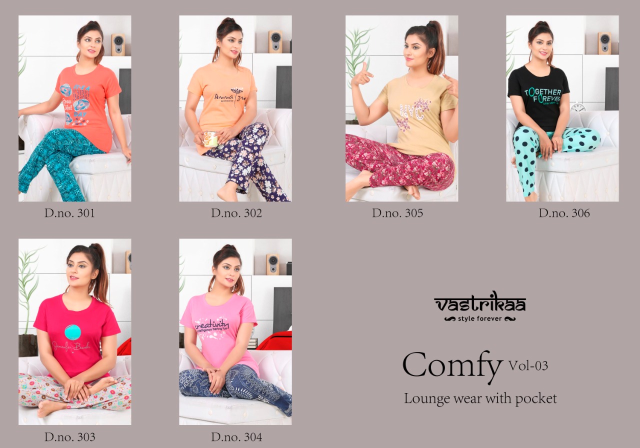 Vastrikaa Comfy Vol-3 Exclusive Night Suits Collection Wholesale Surat