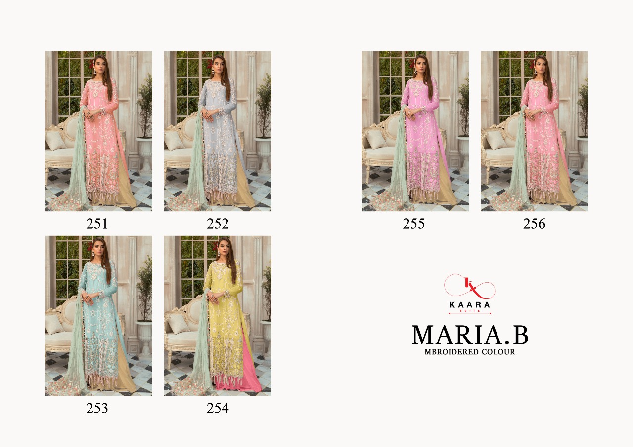 Kaara Suits Maria B Mbroidered Color Pakistani Suits Best Rate In India