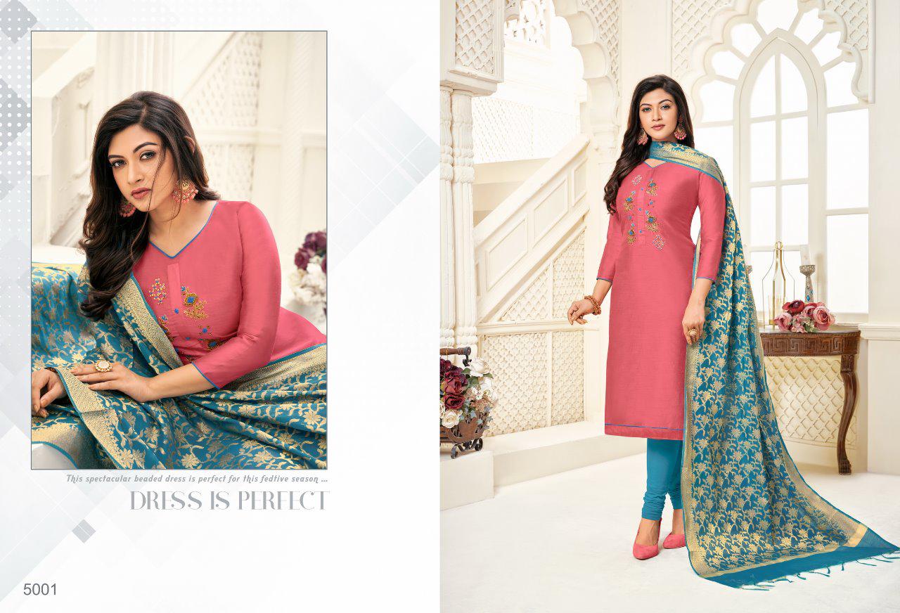 Life Style Vol-5 By Shagun Lifestyle Fancy Modal Work Dress Materials Wholesale Rates Collection