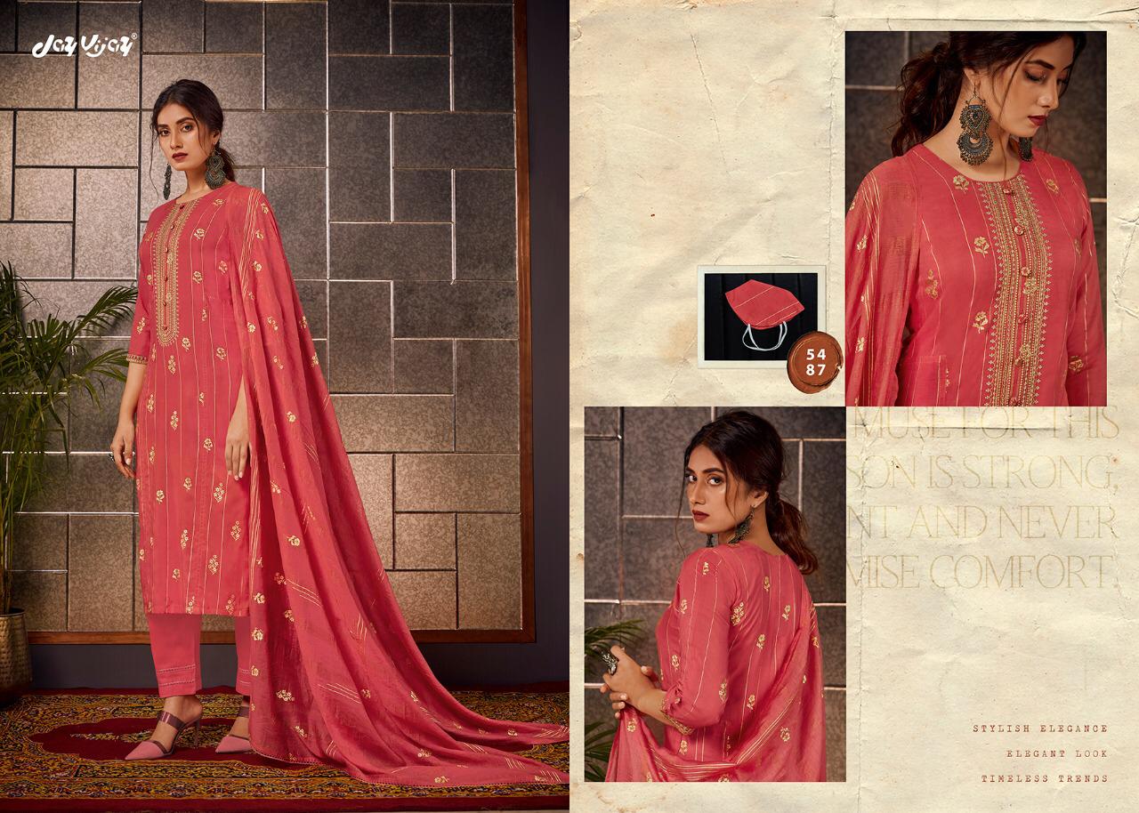 Jayvijay Aura Fancy Silk Designer Work Suits Wholesale Rates Collection From Surat