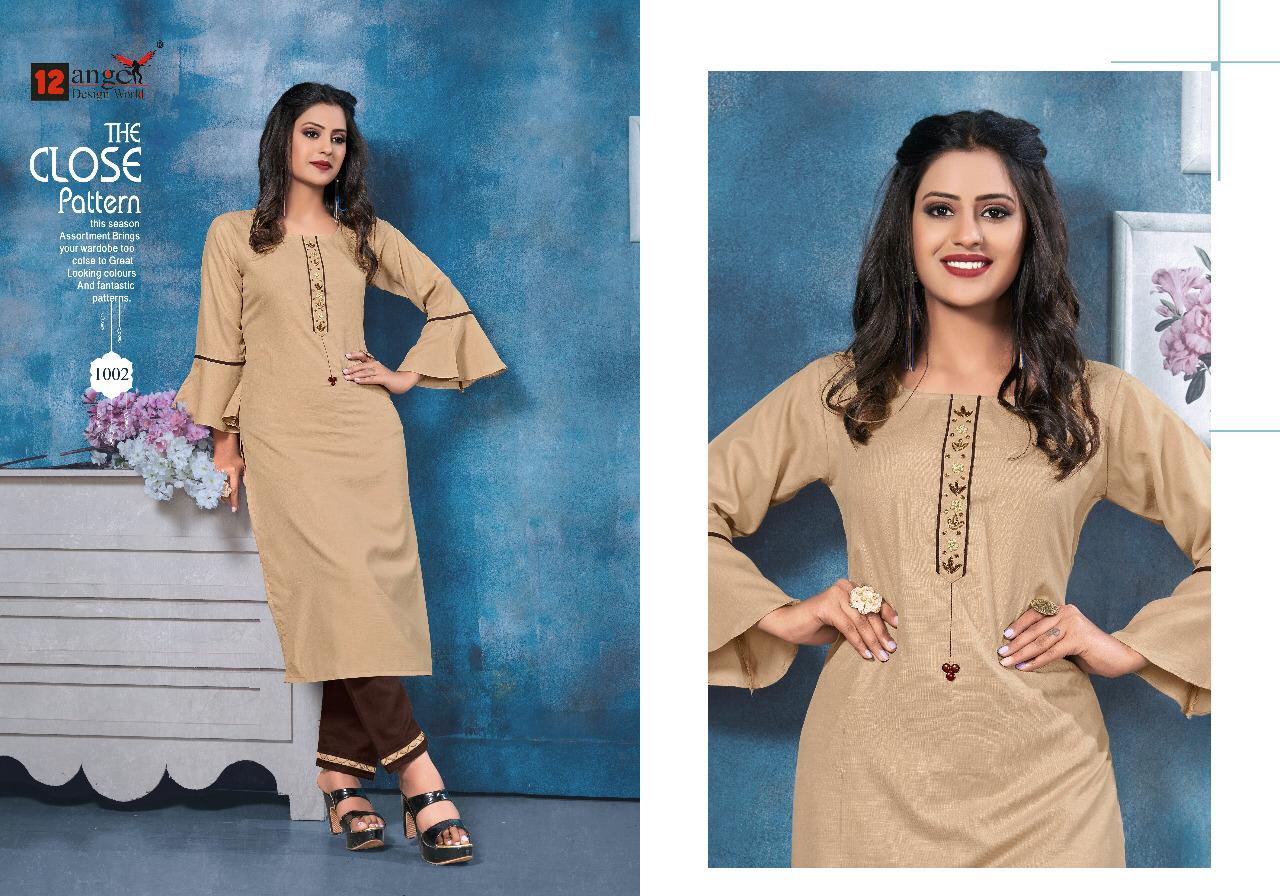 12th Angel Isha Rubby Cotton Beautiful Look Kurtis With Pencil Pant Collection Wholesale Rate Surat