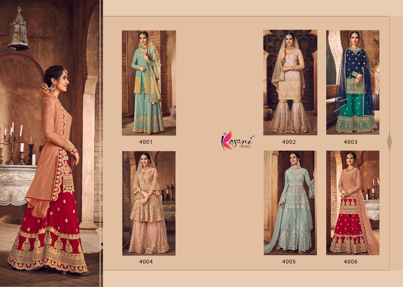 Kesari Trendz Nazmaa Vol 1 4001-4006 Series Designer Party Wear Look Salwar Kameez Wholesale Rate Surat