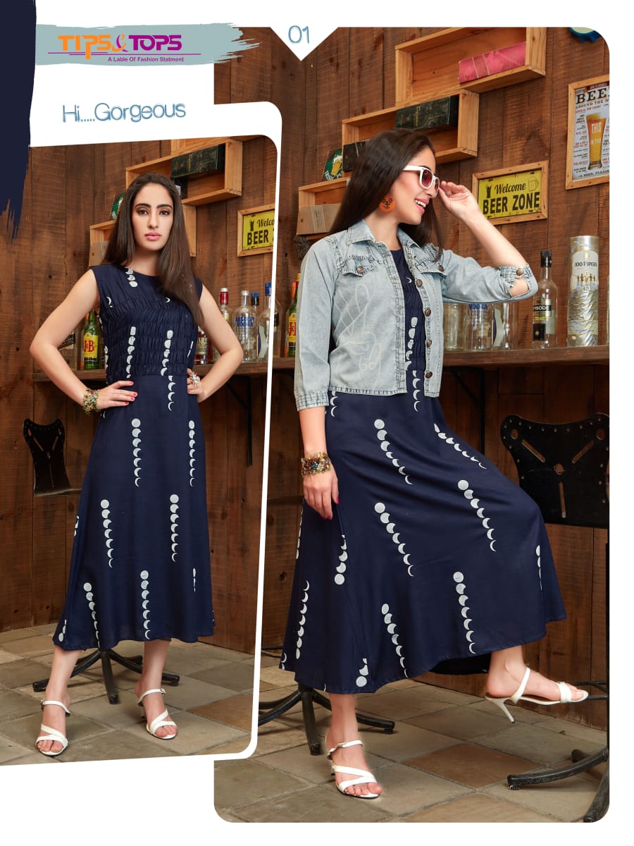 Mayur Fashion House - Catalog HELLO JACKETS offers Cool denim jacket with a  kurta. You can pair this short length denim jacket with any other kurta  too... Must have a look at