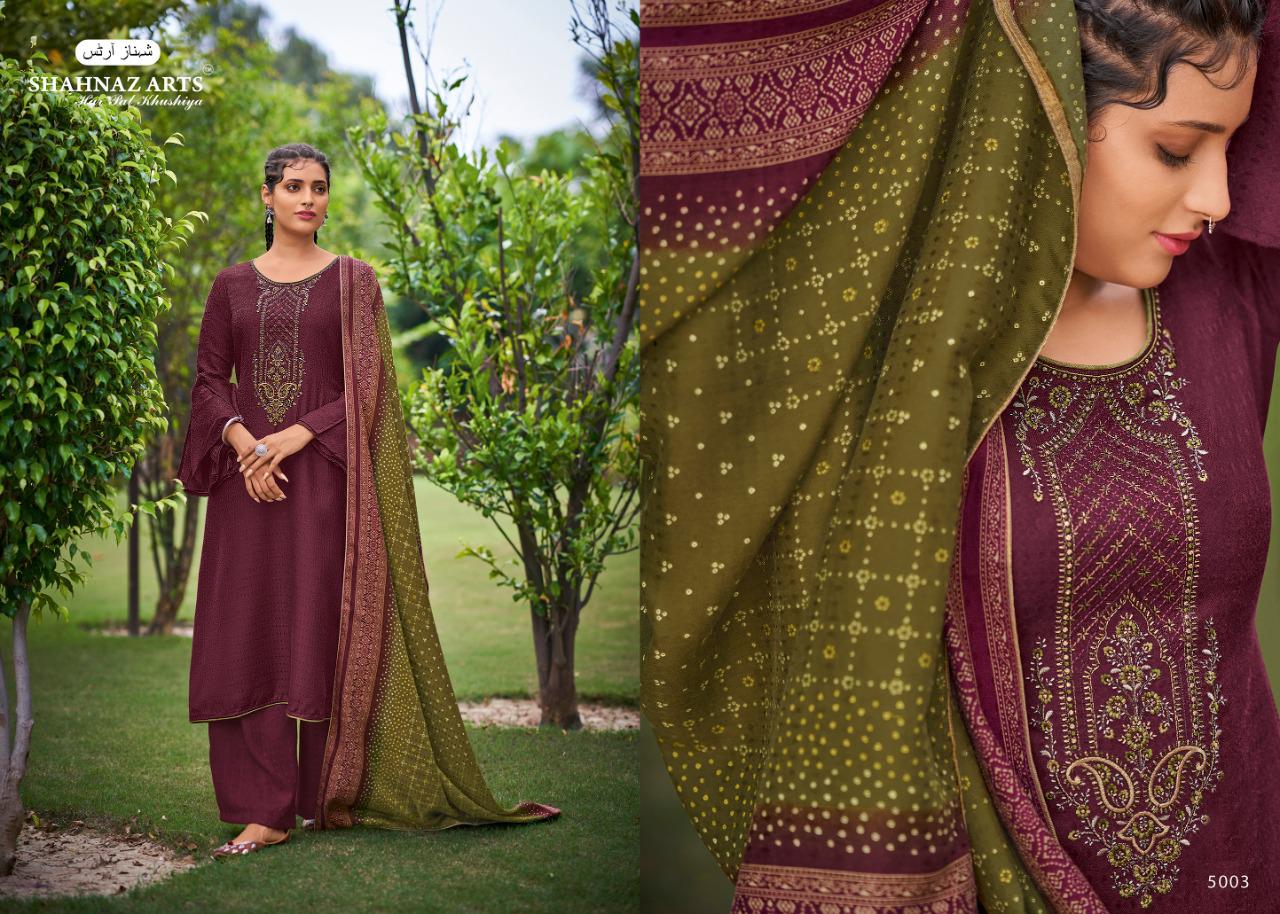 Shahnaz Arts Gulmohar Vol 4 Heavy Pashmina Designer Kashmiri Work Fancy Suits Catalog Best Rate In Surat
