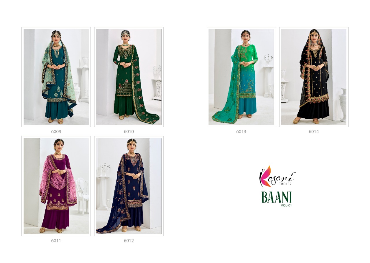 Kesari Trendz Baani Vol 1 Real Georgette Fancy Work Salwar Kameez Wholesale Rate Surat