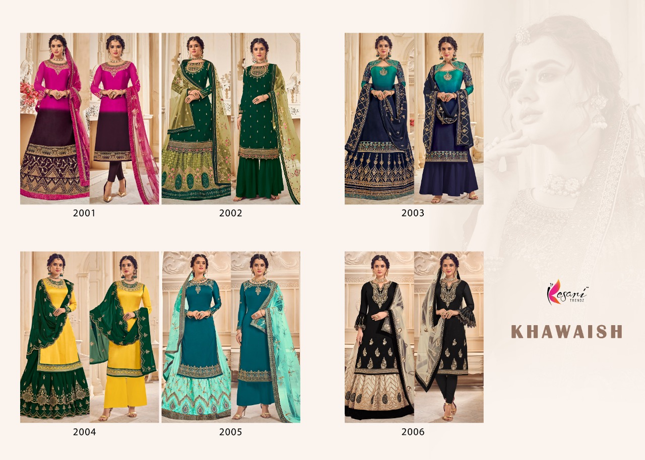 Kesari Trendz Khawaish Vol 1 Real Georgette Heavy Embroidery Salwar Kameez Collection Wholesale Rate Surat