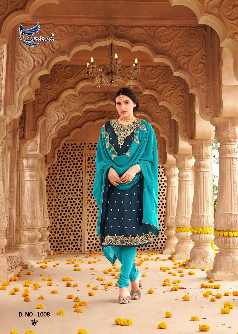 Seriema Shahnaz Satin Georgette Designer Party Wear Suits Collection Wholesale Price Surat