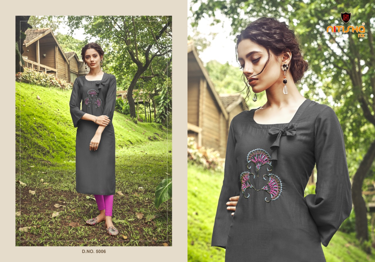 Nitisha Nx Viva Vol 5 Heavy Cotton Designer Embroidery Kurtis Wholesaler Price In Surat
