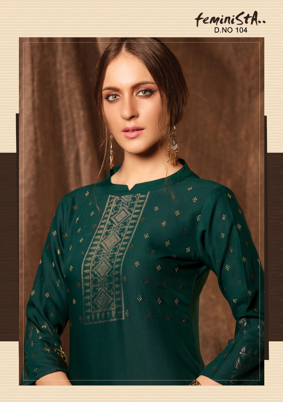 Feminista Grace Vol 2 Rayon Fancy Look Kurtis Collection Wholesale Price In Surat