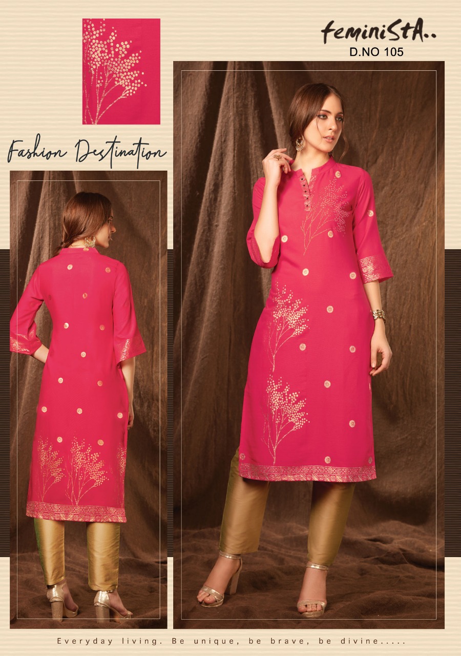 Feminista Grace Vol 2 Rayon Fancy Look Kurtis Collection Wholesale Price In Surat