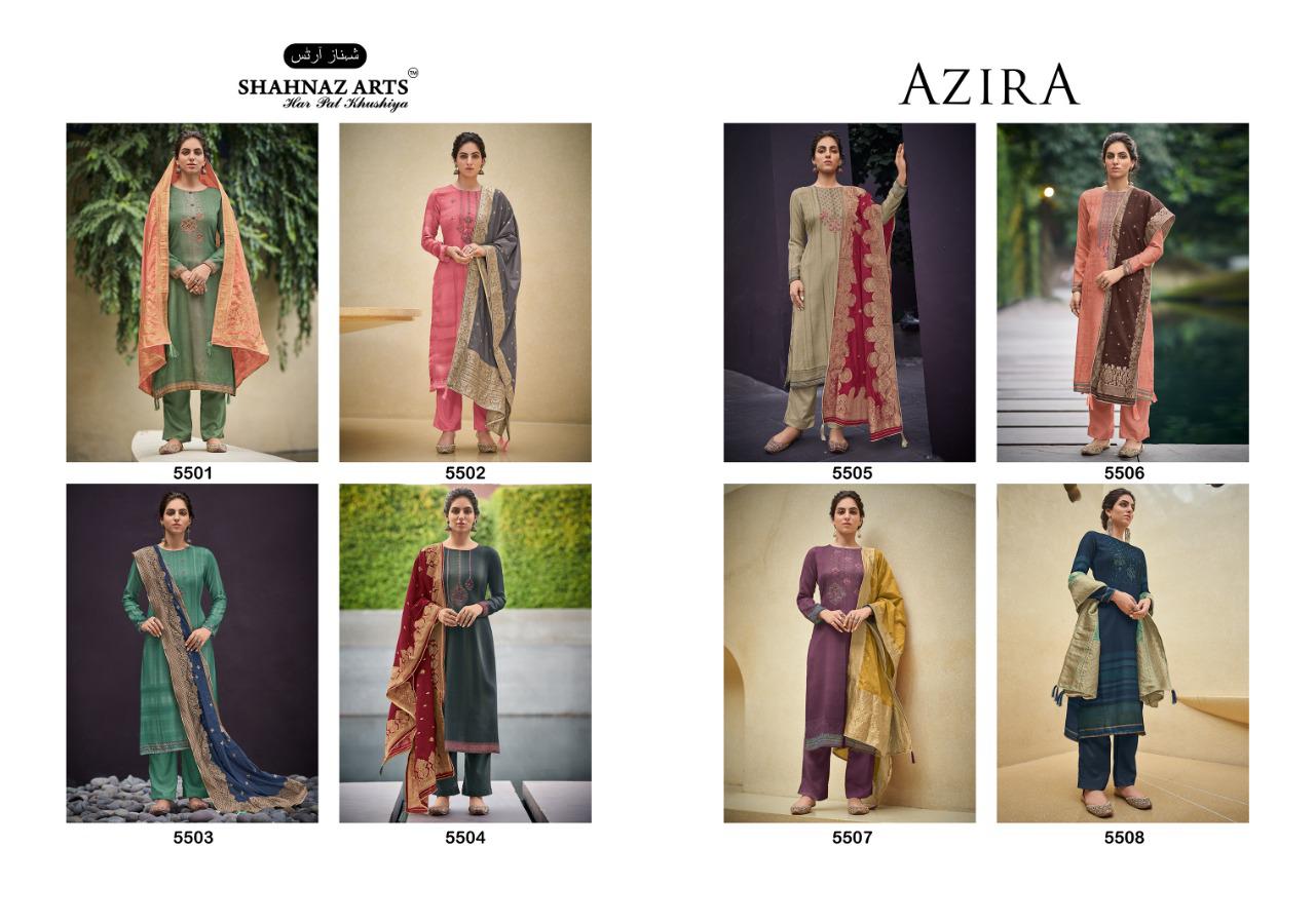 Shahanaz Arts Azira 5501-5508 Series Pashmina Suits Full Set Only Supplier In Surat