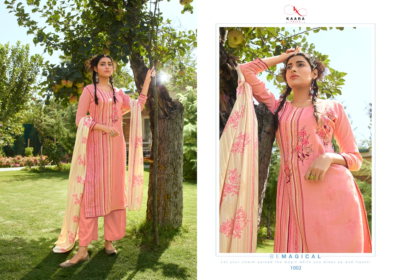 Kaara Suits Patola Pashmina Prints With Embroidery Salwar Kameez Collection Wholesale Price In Surat