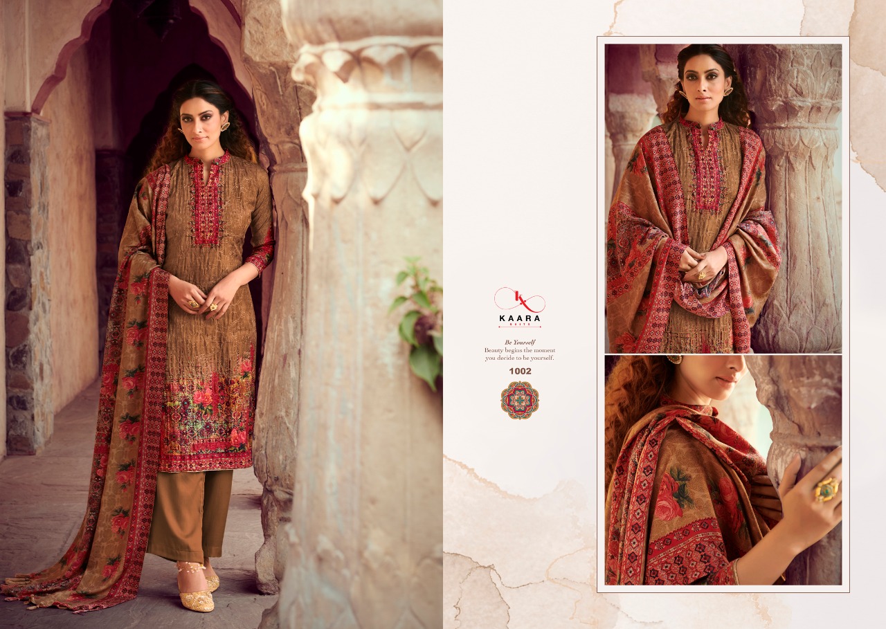 Kaara Suits Rangrez Pashmina Dress Material With Sholl Dupatta Set Wholesaler In Surat