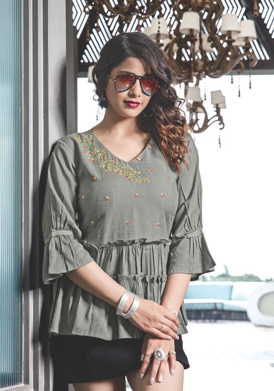 Yami Fashiom Topsy Vol 12 Rayon Fancy Look Short Tops Collection Wholesale Price In Surat