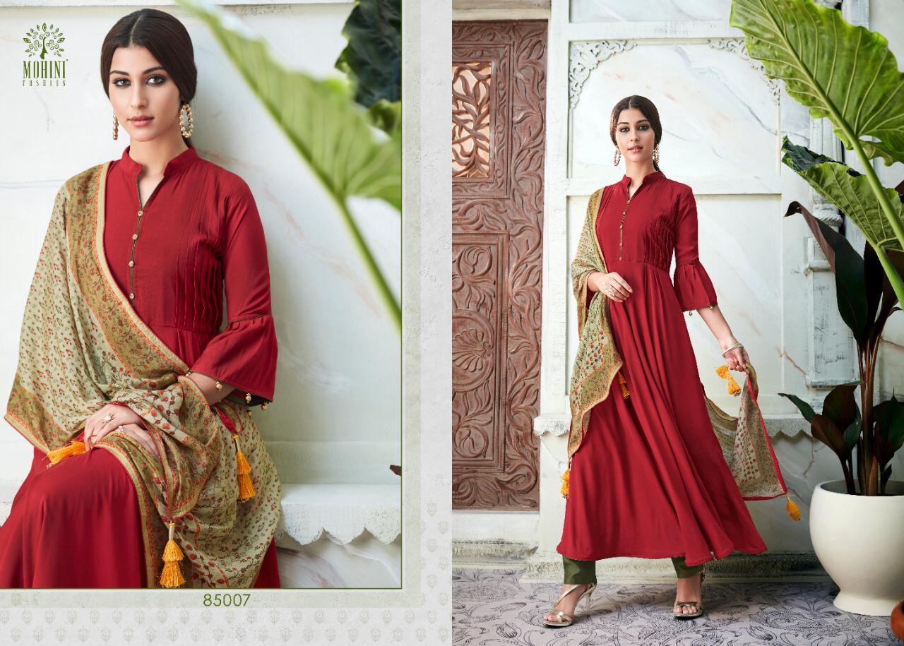 Mohini Fashion Glamour Vol 85 85001-85009 Muslin Designer Suits Catalog Wholesale Price In Surat Market