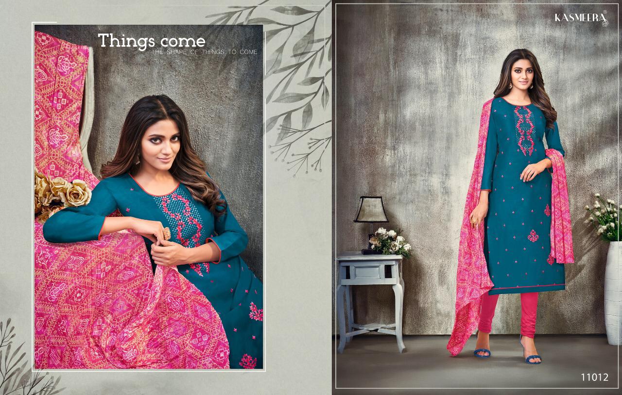 Kasmeera Kesri Silk Embroidered Fancy Salwar Kameez Catalogue Wholesale Price Surat