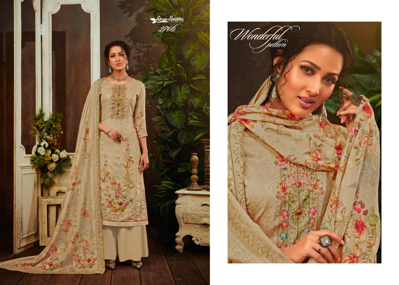 Shalika Fashion Presents Vol 63 Jam Satin Designer Embroidered Churidar Dress Material Wholesale Price Supplier