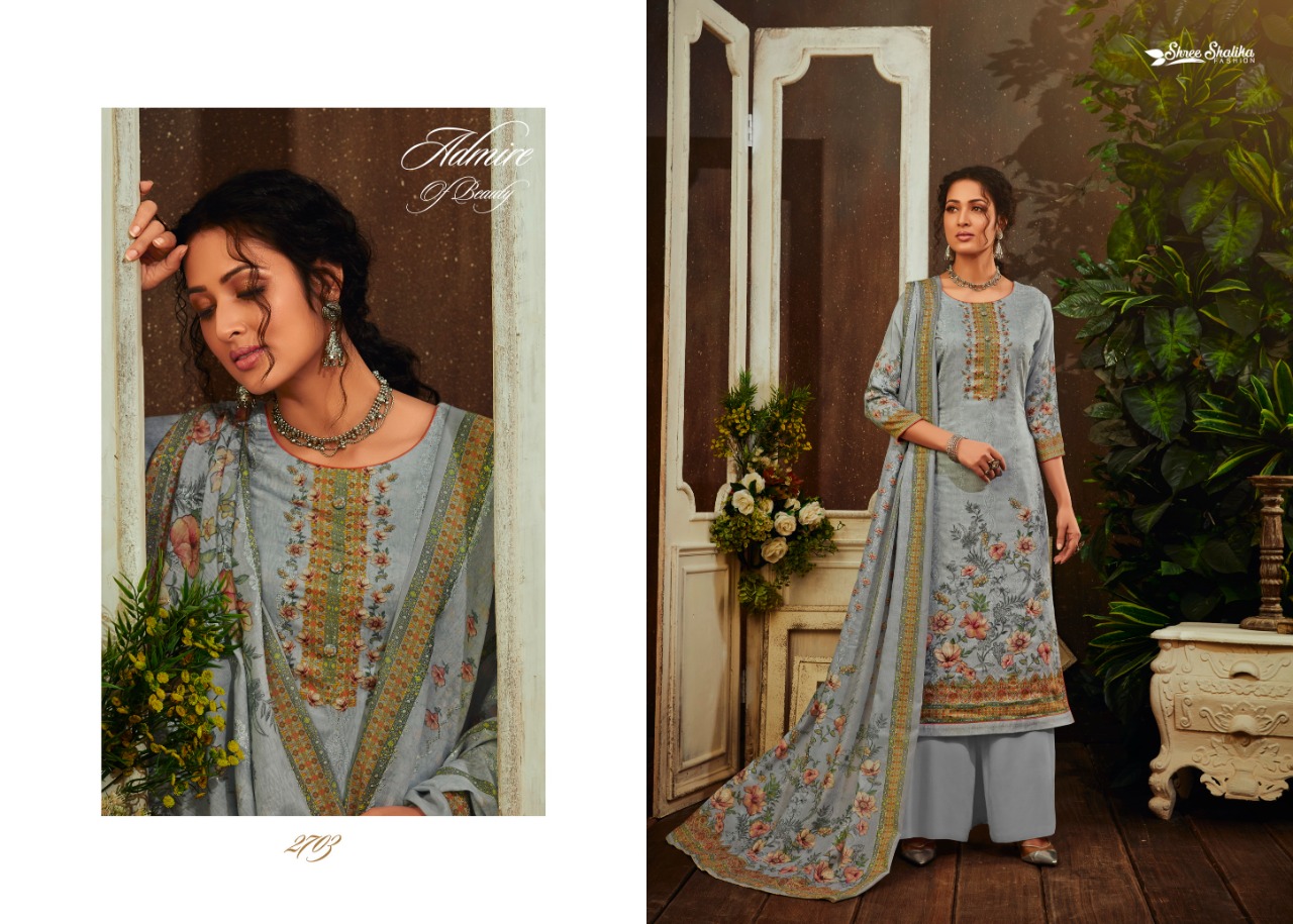 Shalika Fashion Presents Vol 63 Jam Satin Designer Embroidered Churidar Dress Material Wholesale Price Supplier