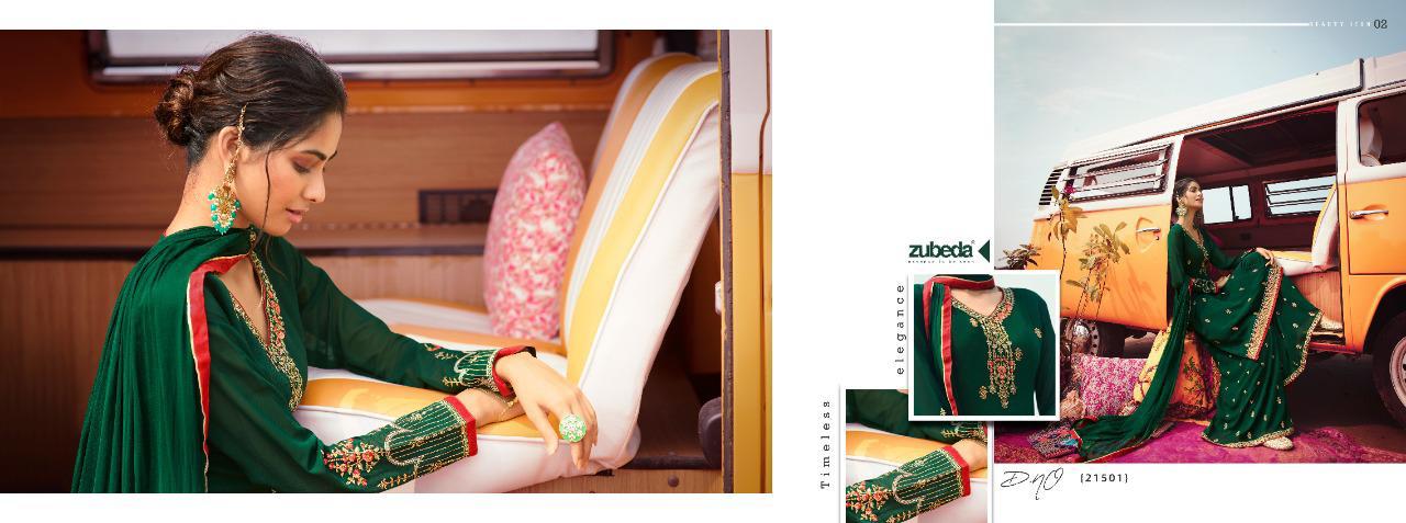 Zubeda Dream Sttire Georgette Designer Embroidered Plazo Style Salwar Kameez Collection Wholesale Price