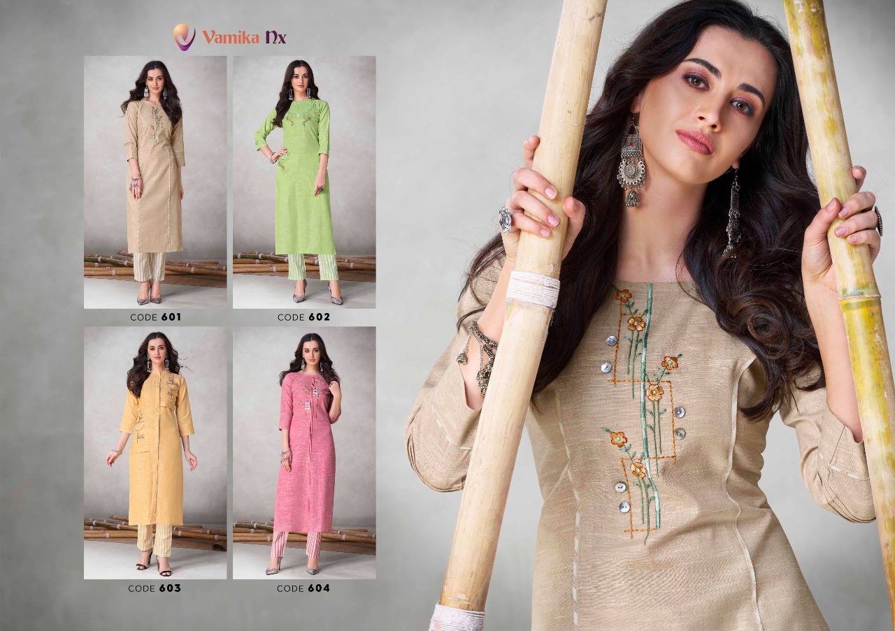 Vaamika Nx Apsara Cotton Premium Embroidered Kurtis Collection Wholesale Price