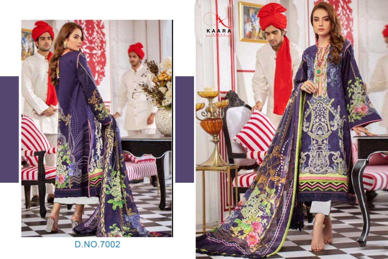 Kaara Suits Firdous Lawn Collection Vol 7 Pure Cotton Designer Chiffon Dupatta Set Suits Collection
