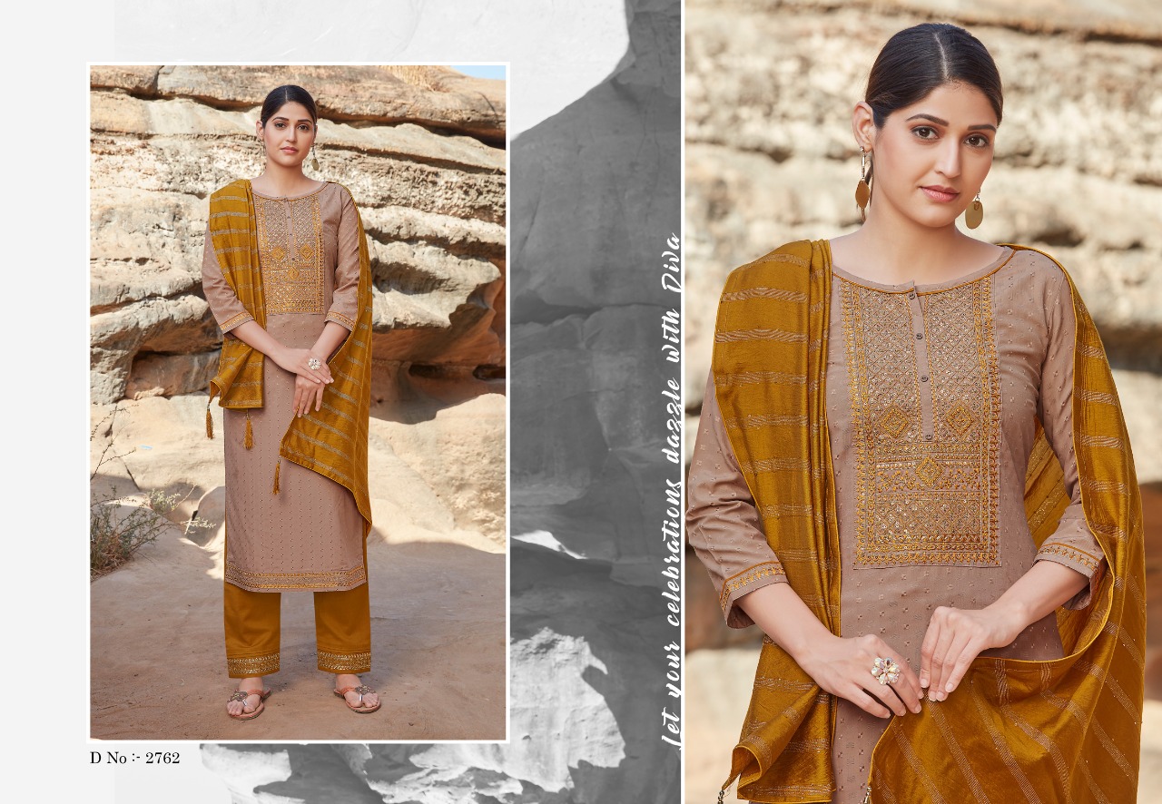 Rangoon Gazal 2761-2766 Series Silk Weaving Designer Salwar Kameez Collection Wholesale Dealer Surat