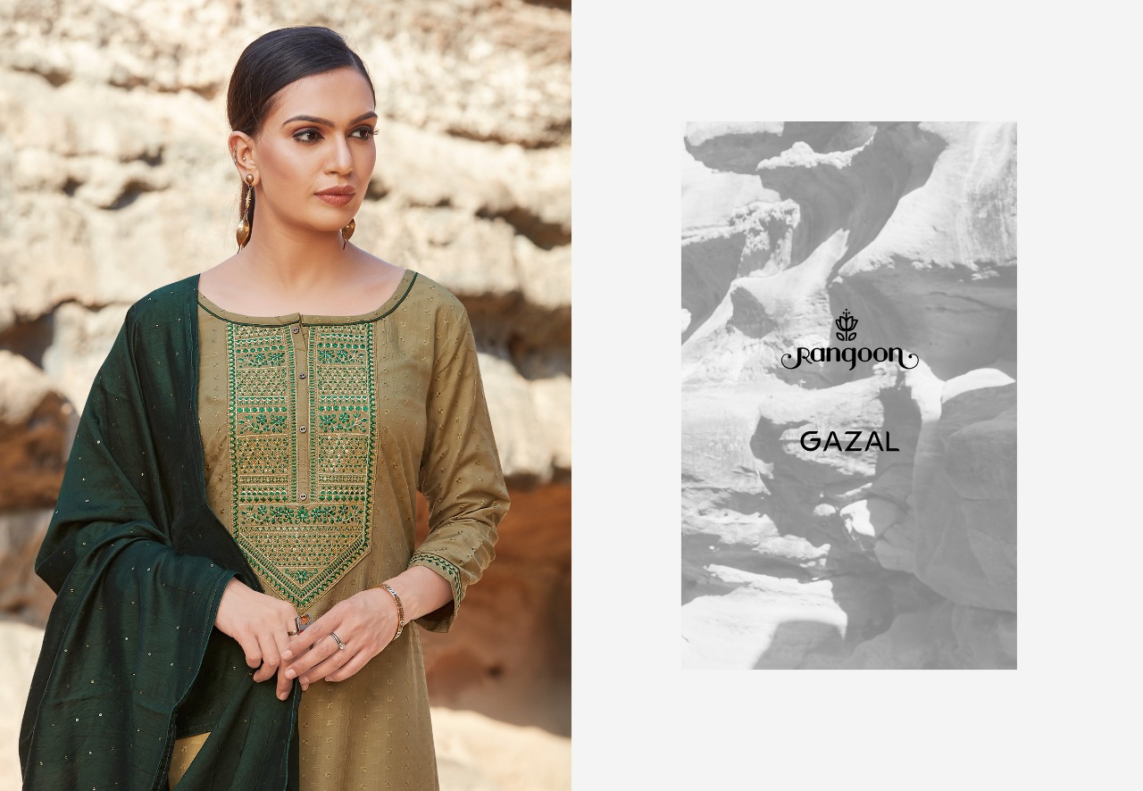 Rangoon Gazal 2761-2766 Series Silk Weaving Designer Salwar Kameez Collection Wholesale Dealer Surat