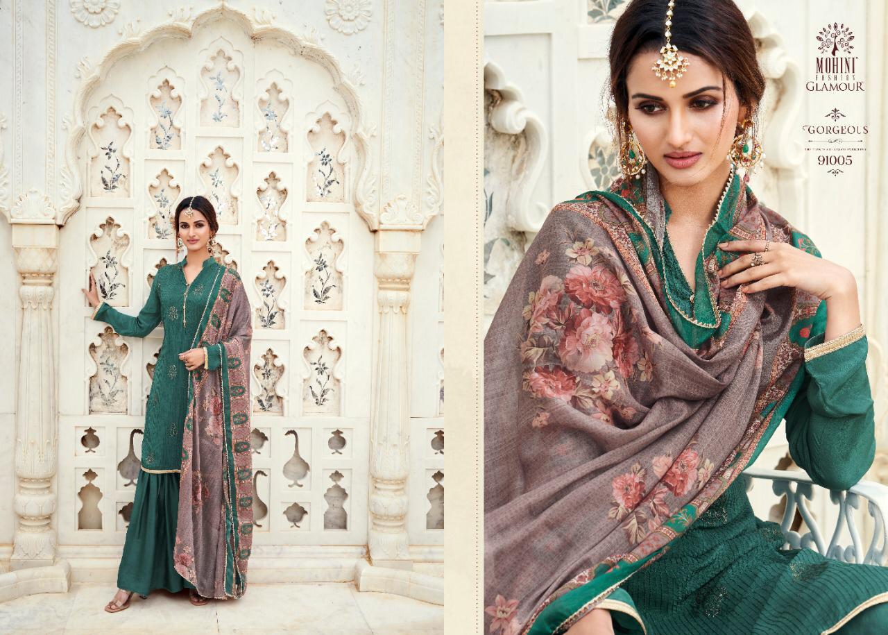 Mohini Glamour Vol 91 91001-91006 Series Party Wear Look Crape Designer Salwar Kameez Collection Wholesale Price
