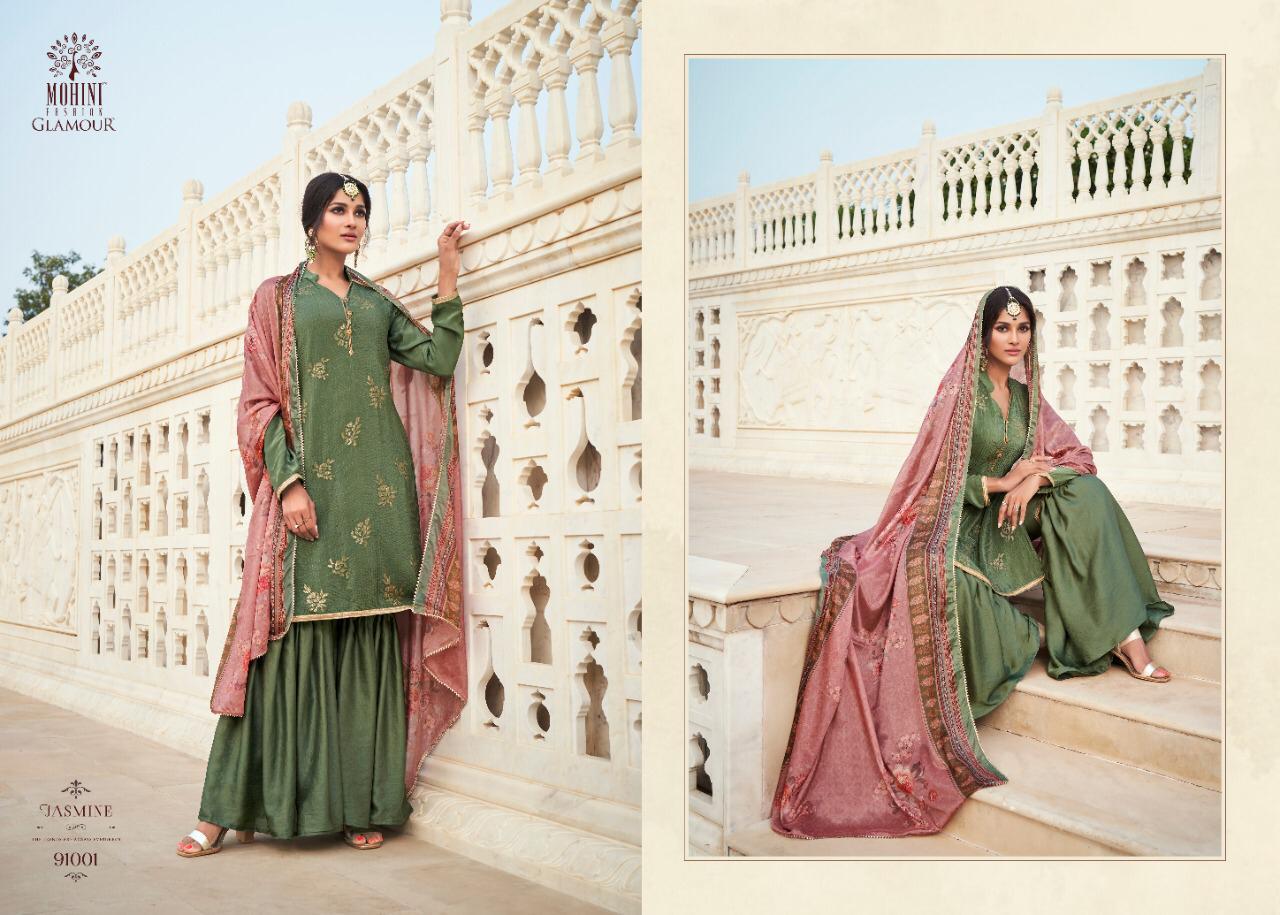 Mohini Glamour Vol 91 91001-91006 Series Party Wear Look Crape Designer Salwar Kameez Collection Wholesale Price
