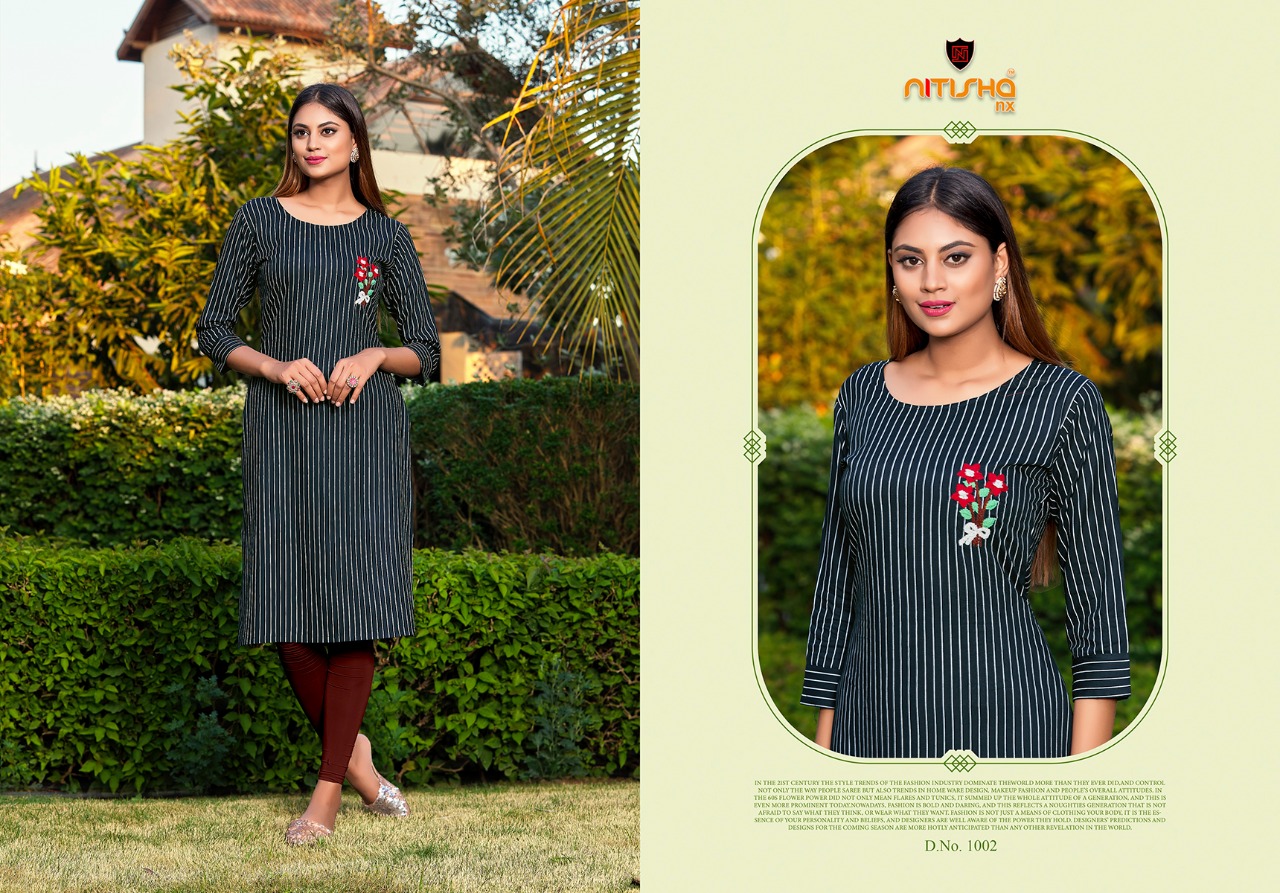Nitisha Nx Kitab Rayon Printed Daily Wear Kurtis Collection Wholesale Price Supplier From Surat