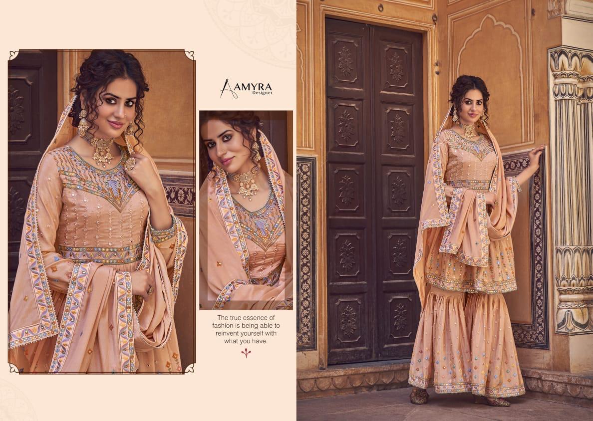Amyra Designer Riwaz 1001-1004 Series Heavy Chinon Embroidery Party Wear Suits Collection Wholesale Price