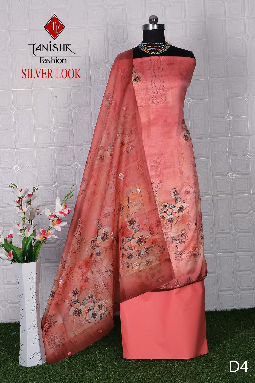 Tanishk Fashion Silver Look Jam Satin Work With Salwar Kameez Wholesale Price Surat Market
