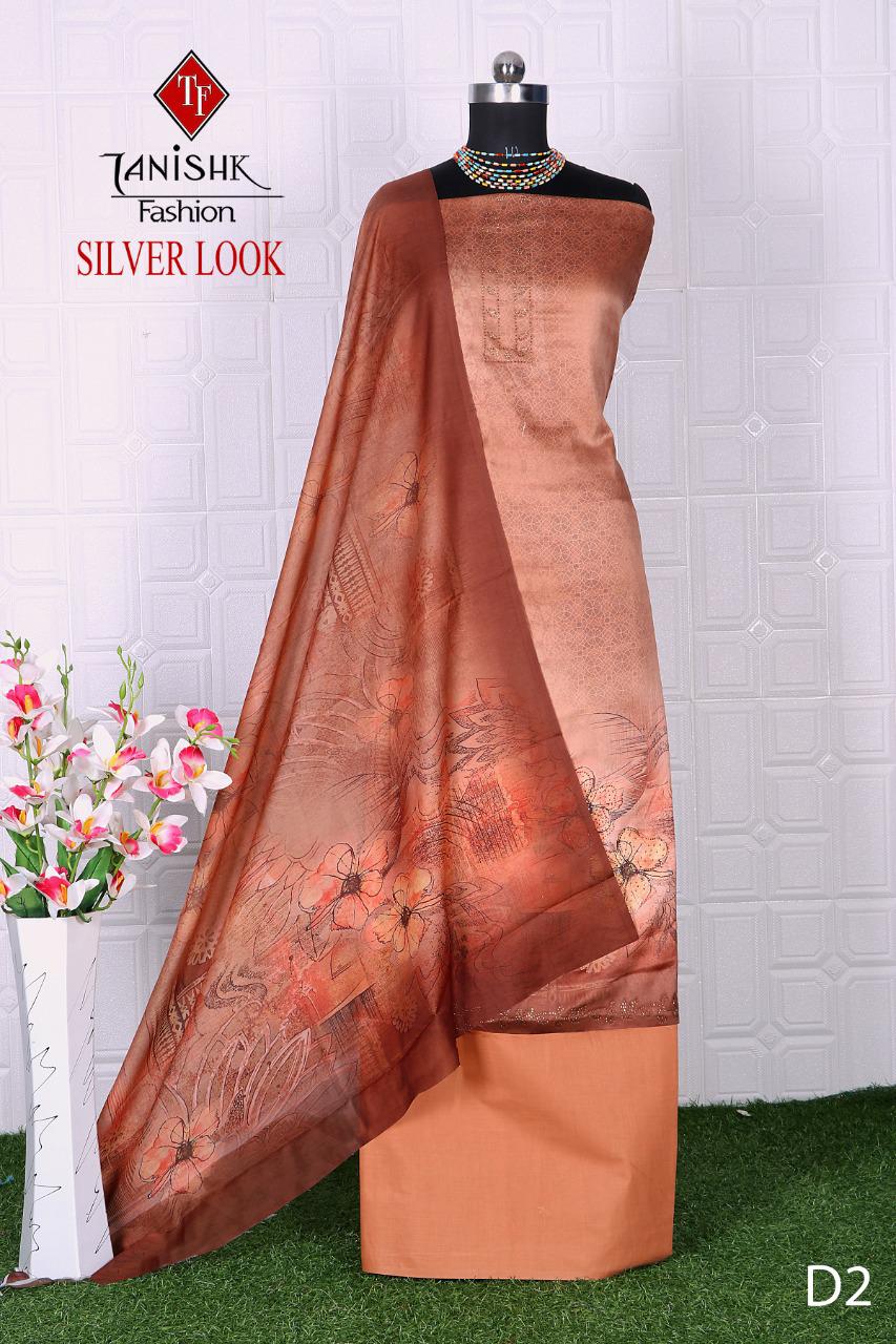 Tanishk Fashion Silver Look Jam Satin Work With Salwar Kameez Wholesale Price Surat Market