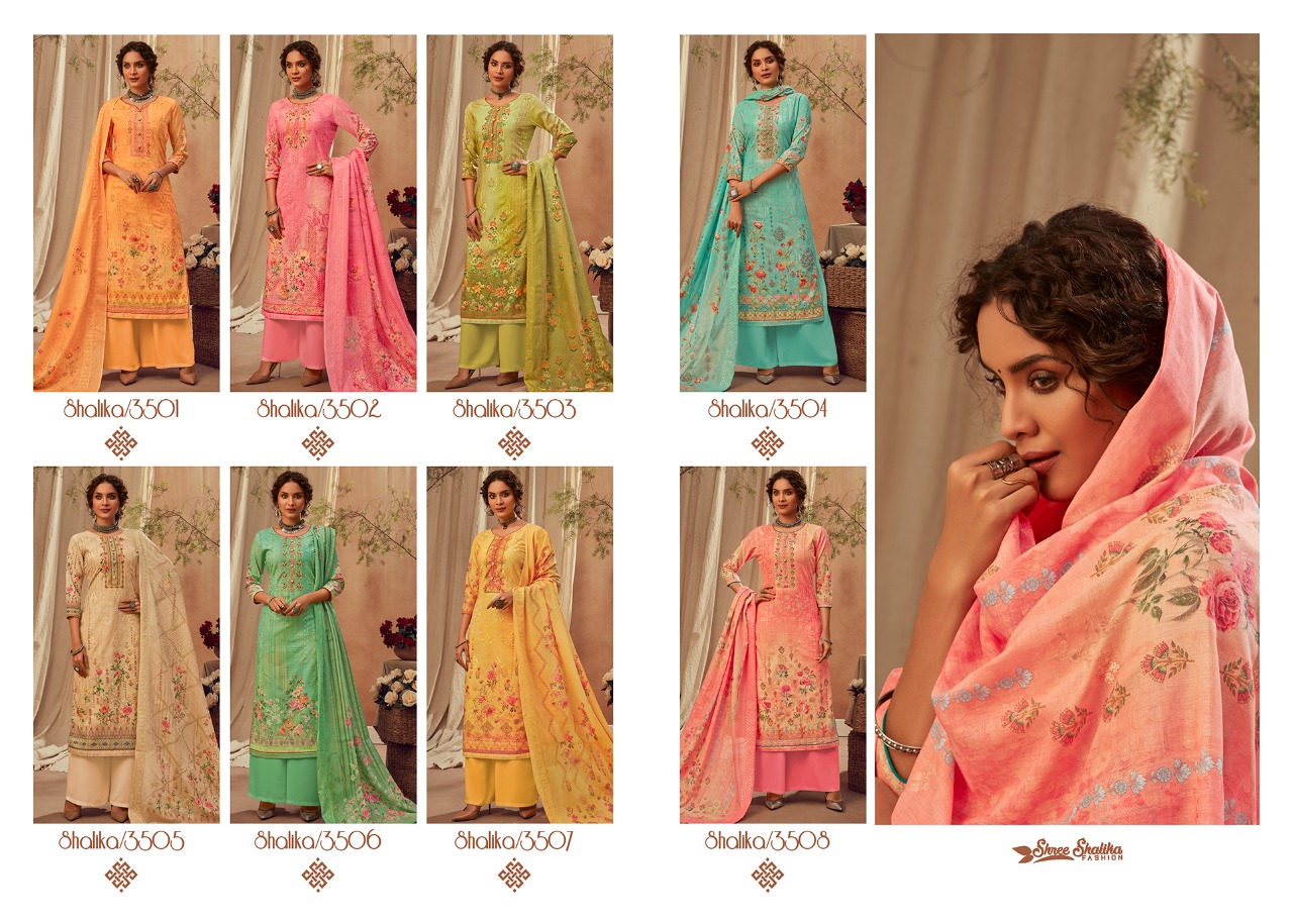 Shree Shalika Vol 71 3501-3508 Series Cotton Designer Printed Salwar Kameez Collection Wholesale Price Surat