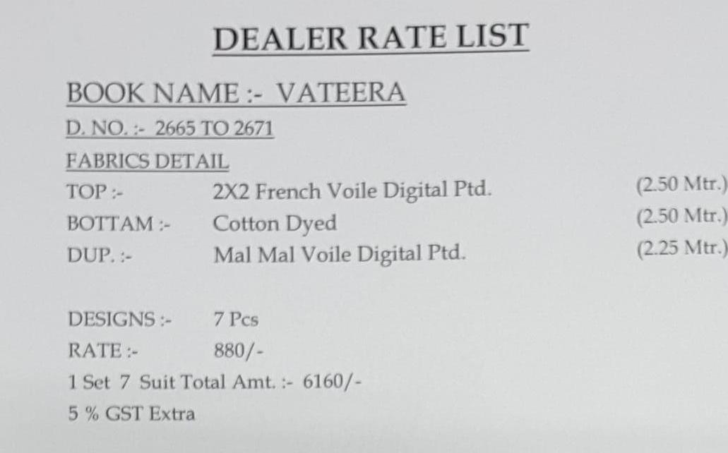 Rivaa Exports Vateera Cotton Digital Printed Fancy Punjabi Suits Collection Wholesale Price Surat