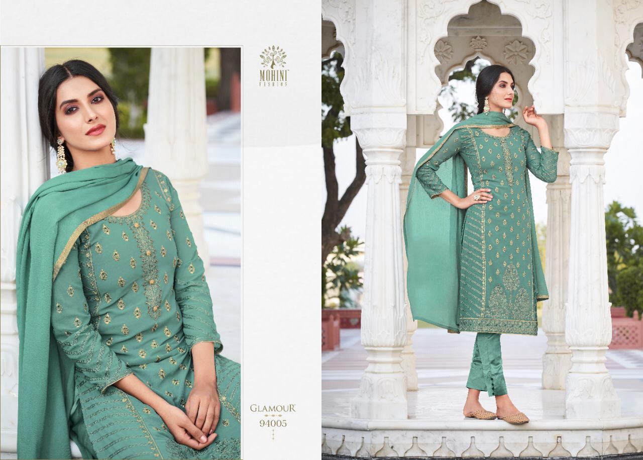 Mohini Fashion Glamour Vol 94 94001-94006 Series Georgette Embroidery With Work Suits Collection Wholesale Price