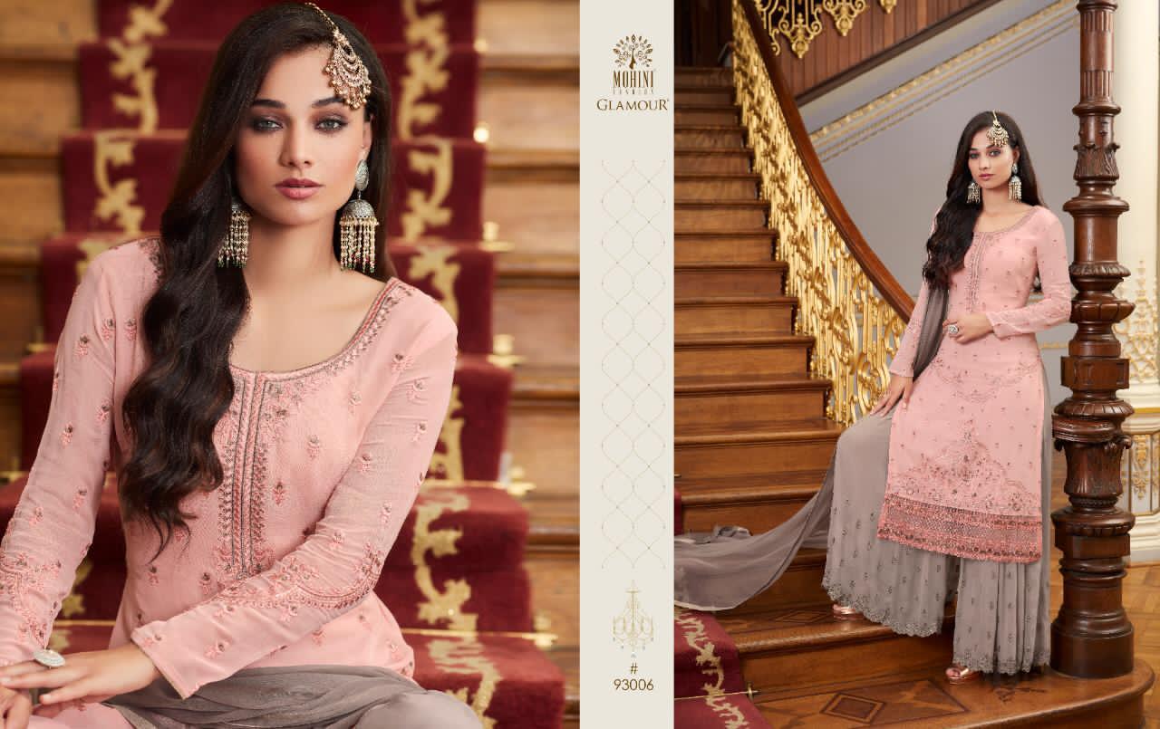 Mohini Fashion Glamour Vol 93 93001-93006 Series Georgette Fancy Embroidered Salwar Kameez Collection Wholesale Price Surat