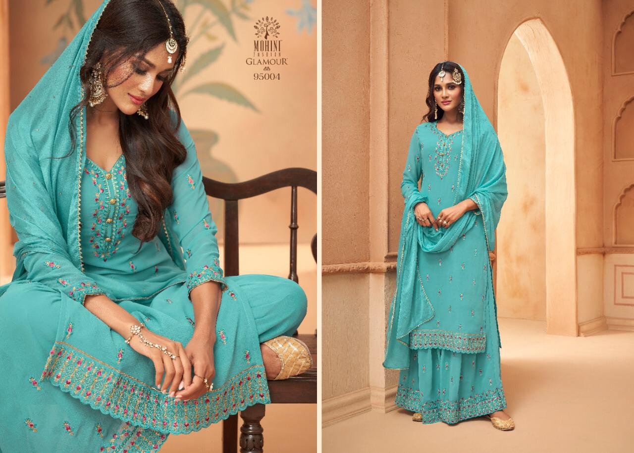 Mohini Fashion Glamour Vol 95 95001-95006 Series Georgette Embroidered Fancy Salwar Kameez Collection Wholesale Price