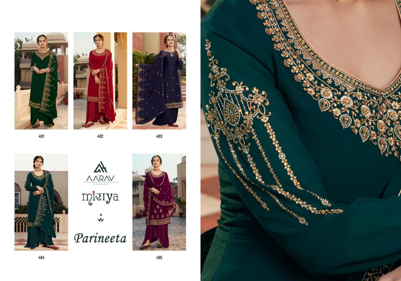 Aarav Trendz Parineeta Georgette Embroidery Work Suits Collection Wholesale Price