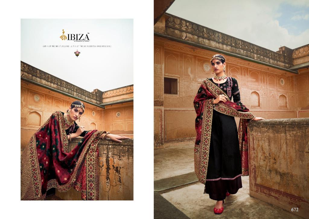 Ibiza Shahzadi 669-673 Series Pure Muslin Silk Embroidery Suits Wholesale Price Surat