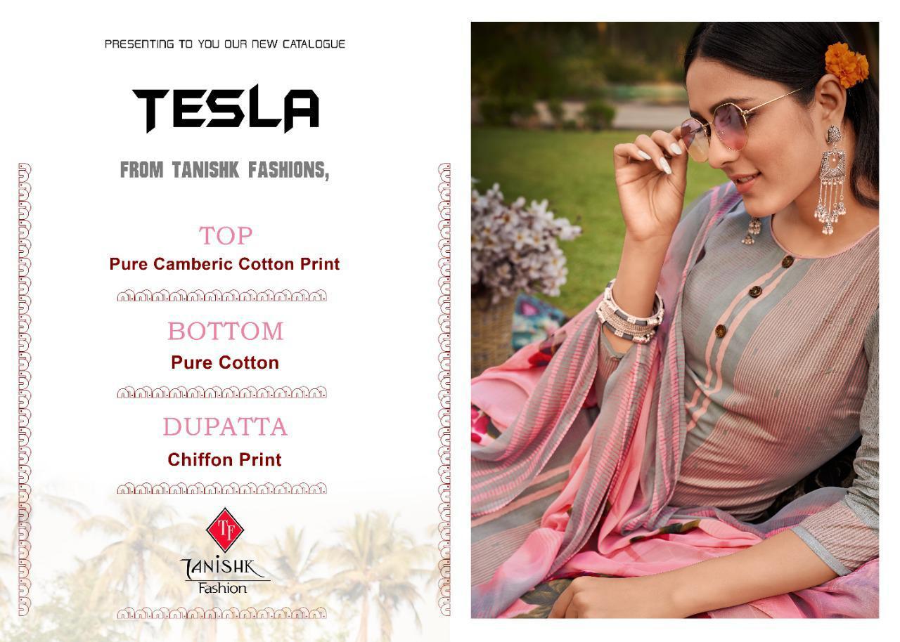 Tanishk Fashion Tesla Pure Lawn Cambric Fancy Punjabi Look Suits Collection Wholesale Price